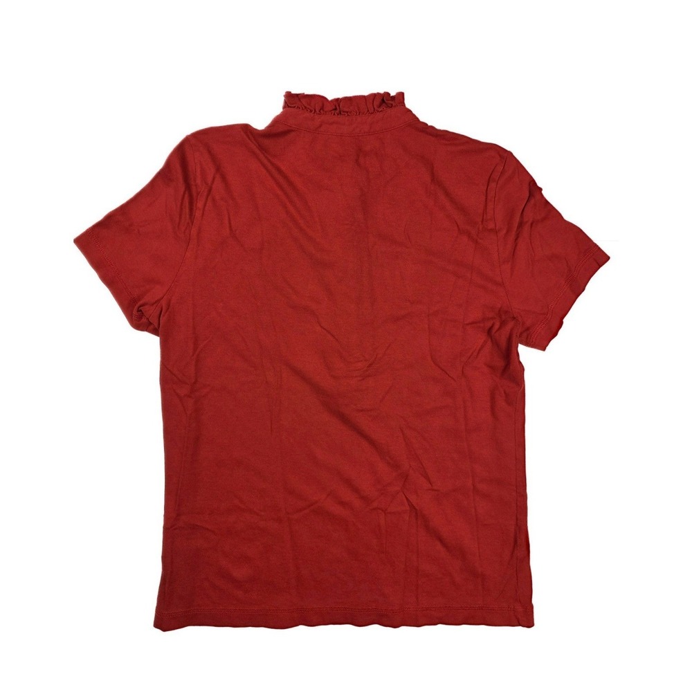 Tory Burch Jasper Lidia Ruffled Collar Button Front Polo Blouse Women's Size L - Picture 2 of 5